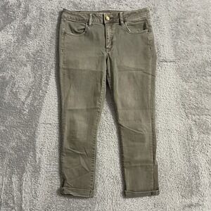 American Eagle Jegging Crop‎ Womens Size 8 Green Low Rise Super Super Stretch
